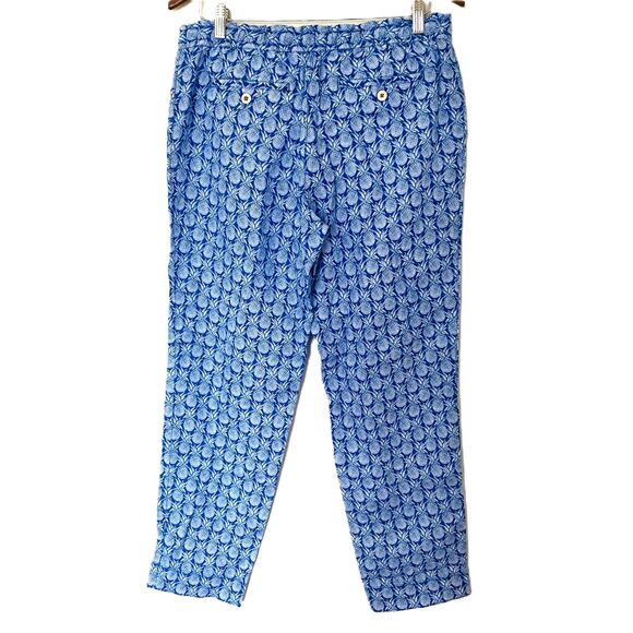 NWTTommy Bahama Turkish Sea Fineapple Linen Drawstring Cropped Resort Pants Sz S - Picture 2 of 10